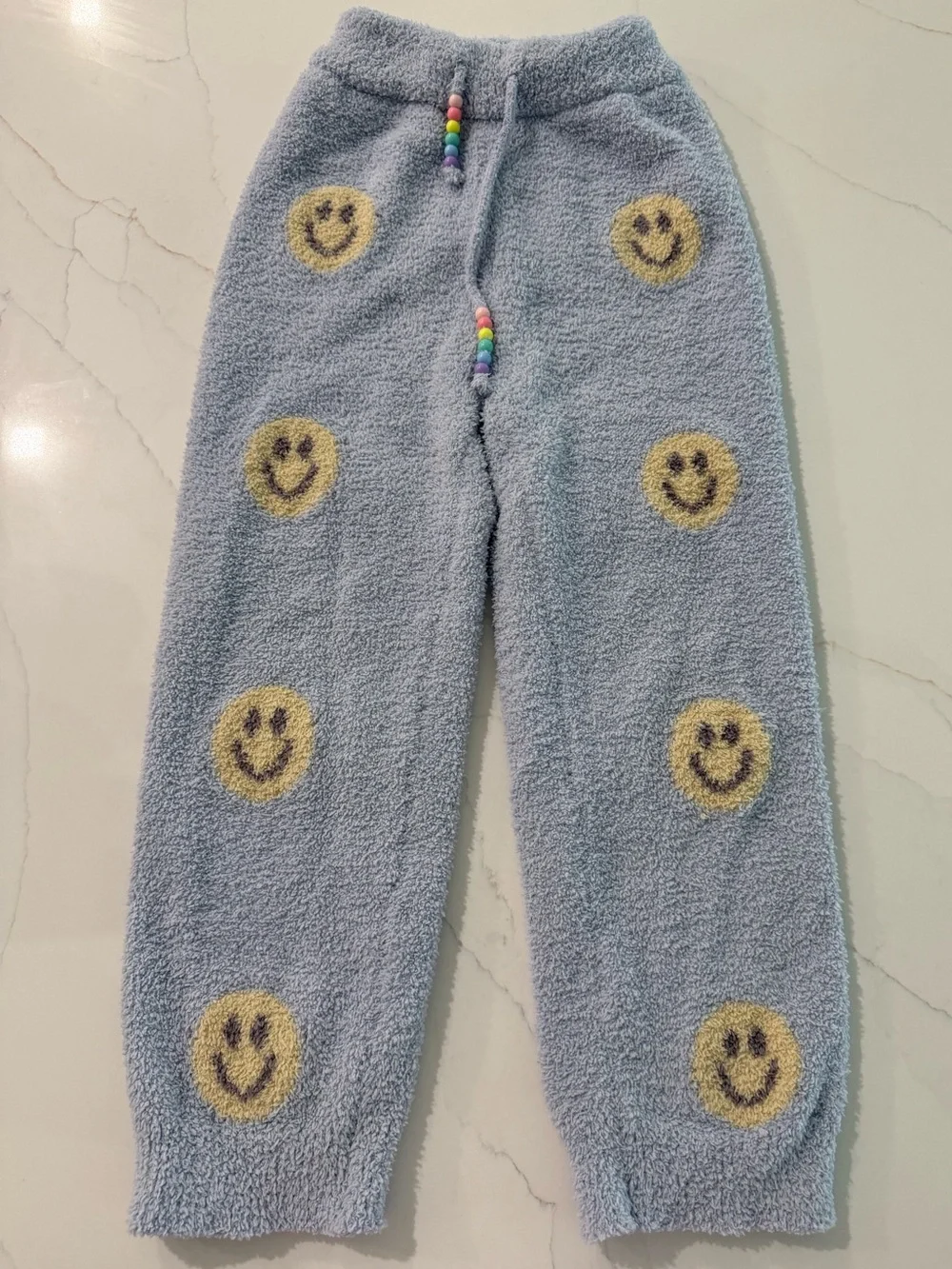 Lola + The Boys Pastel Blue Smiley Knit Sweater